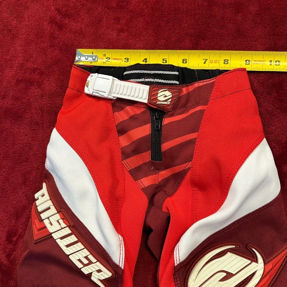 Answer‎ Racing Syncron Youth Motocross Pants Red Maroon White Size 18 Youth